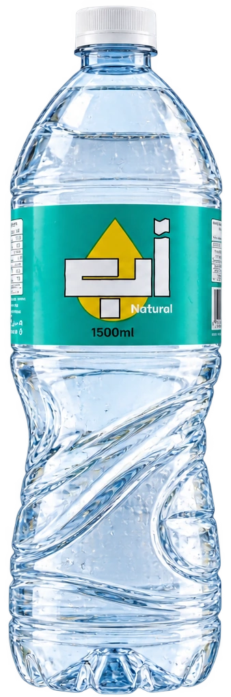 NZA Natural 1.5 litre water bottle, realistic product cutout